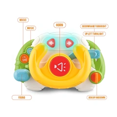 Baby Steering Wheel Toy with Sound and Light Effects Educational Simulation Car Toy for Infants