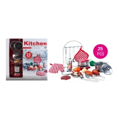 MON.BEST Stainless-Steel Chef Kitchen Play Set – Full-Size Educational Toy with Real Metal Tableware