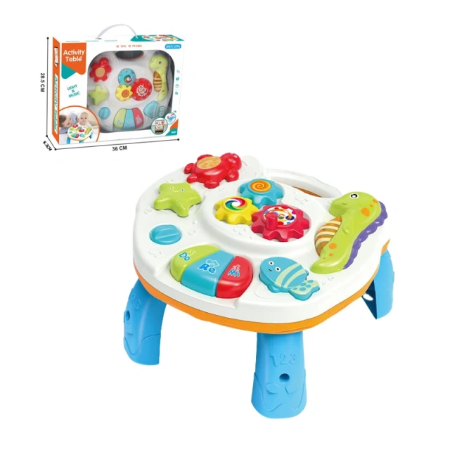 2-in-1 Baby Learning Activity Table with Lights & Sounds – Multifunctional Educational Toy