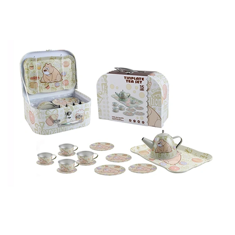 15-Piece DIY Tinplate Teapot Toy Set – Happy Kitchen Edition