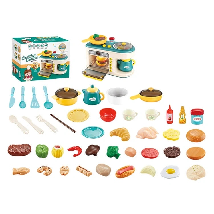 MON.BEST Microwave Breakfast Machine – Realistic B/O Microwave Oven Toy & Pretend Kitchen Set