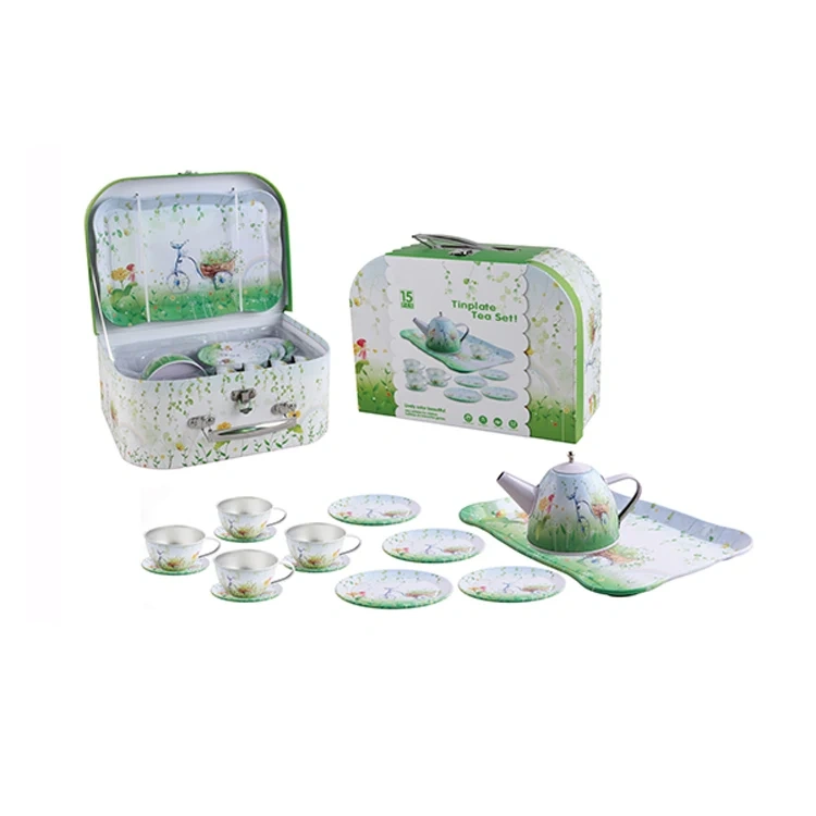 15-Piece DIY Tinplate Teapot Toy Set – Happy Kitchen Edition