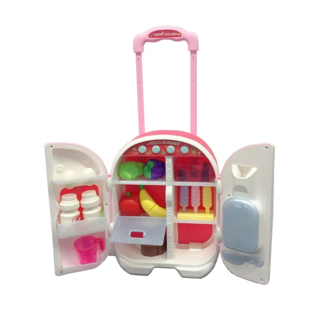MON.BEST Luggage-Shape Fridge & Kitchen Toy Set – Portable Educational Play House Toy