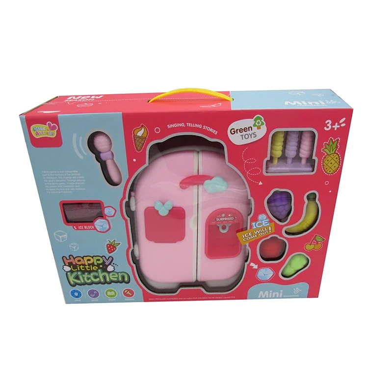 MON.BEST Luggage-Shape Fridge & Kitchen Toy Set – Portable Educational Play House Toy