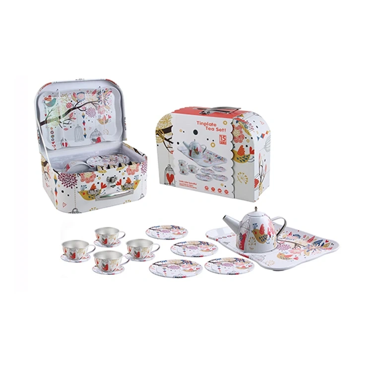 15-Piece DIY Tinplate Teapot Toy Set – Happy Kitchen Edition