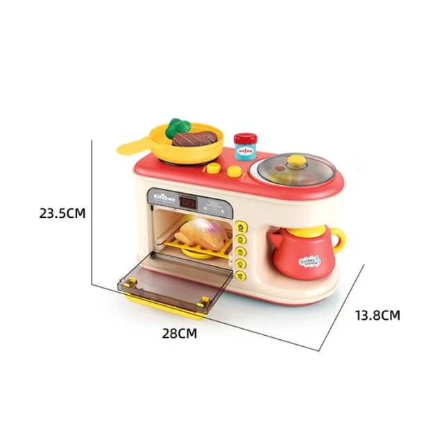 MON.BEST Microwave Breakfast Machine – Realistic B/O Microwave Oven Toy & Pretend Kitchen Set