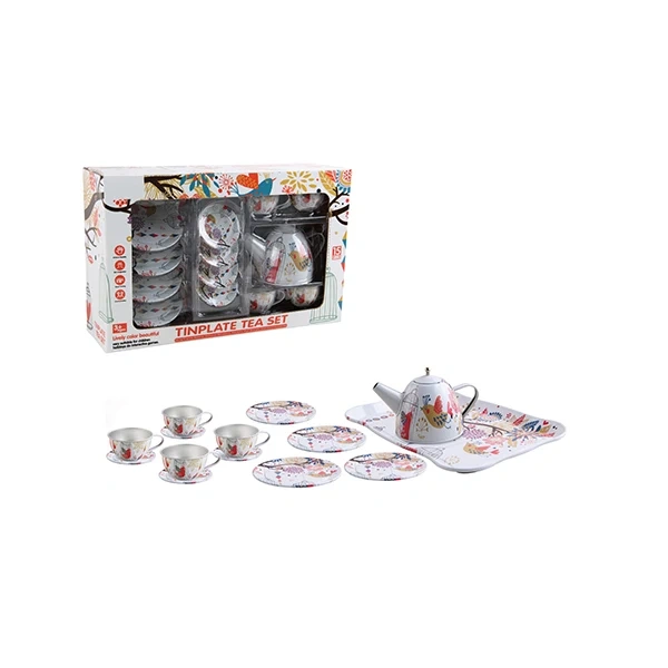 Stainless-Steel Tin-Plating Small Grizzly Bear Tea Set Toys