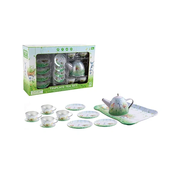 Stainless-Steel Tin-Plating Small Grizzly Bear Tea Set Toys