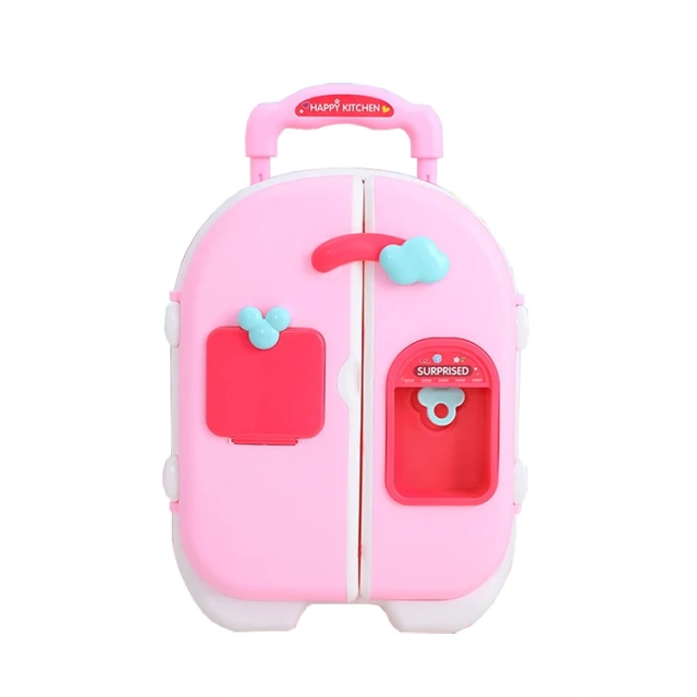 MON.BEST Luggage-Shape Fridge & Kitchen Toy Set – Portable Educational Play House Toy