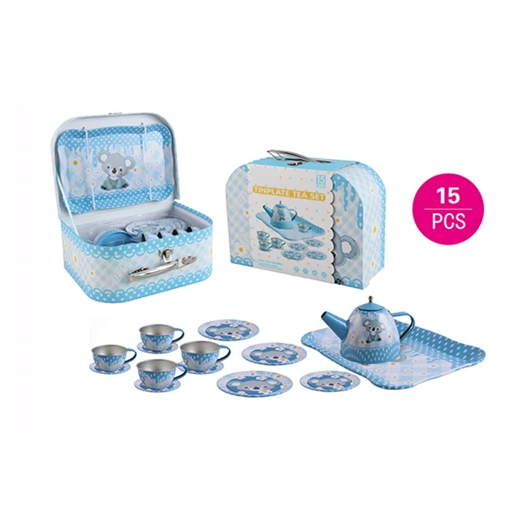15-Piece DIY Tinplate Teapot Toy Set – Happy Kitchen Edition