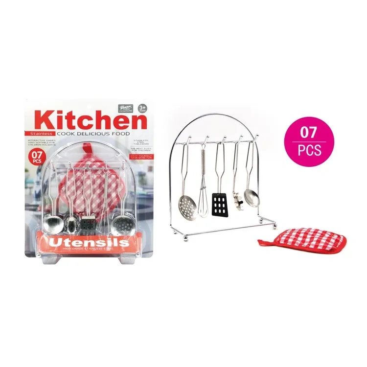 MON.BEST Stainless-Steel Chef Kitchen Play Set – Full-Size Educational Toy with Real Metal Tableware