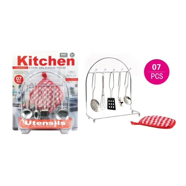 MON.BEST Stainless-Steel Chef Kitchen Play Set – Full-Size Educational Toy with Real Metal Tableware