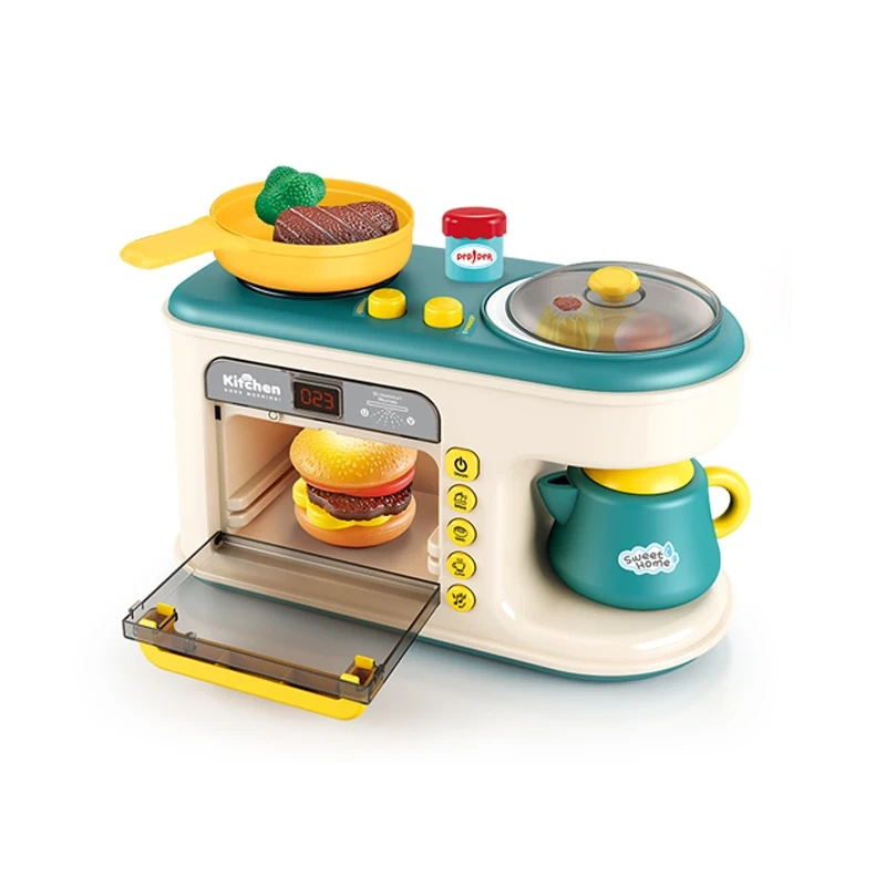 MON.BEST Microwave Breakfast Machine – Realistic B/O Microwave Oven Toy & Pretend Kitchen Set
