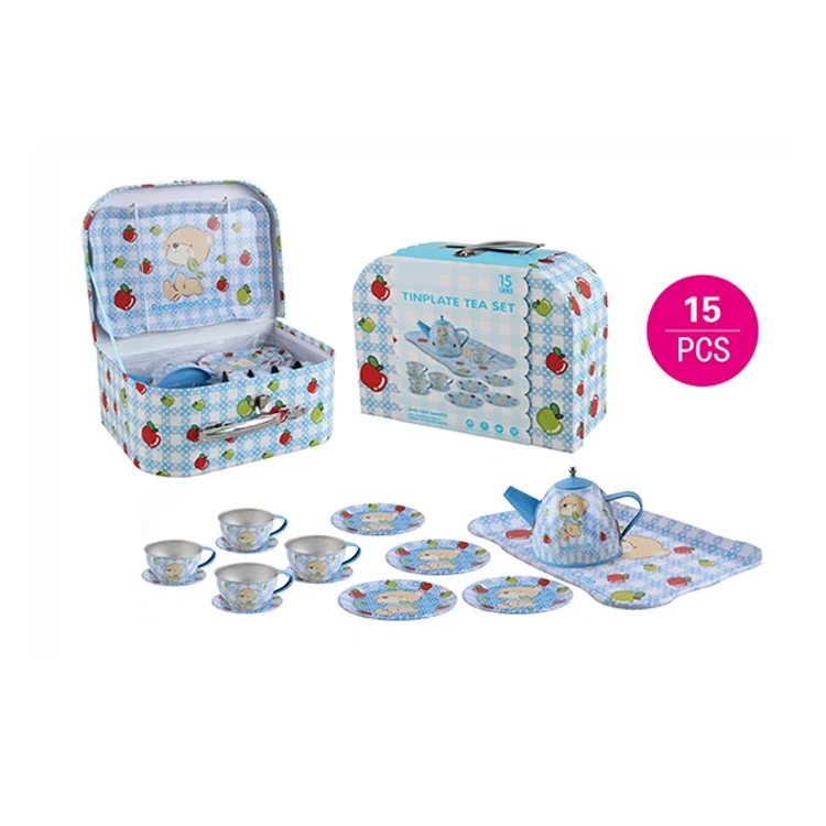 15-Piece DIY Tinplate Teapot Toy Set – Happy Kitchen Edition