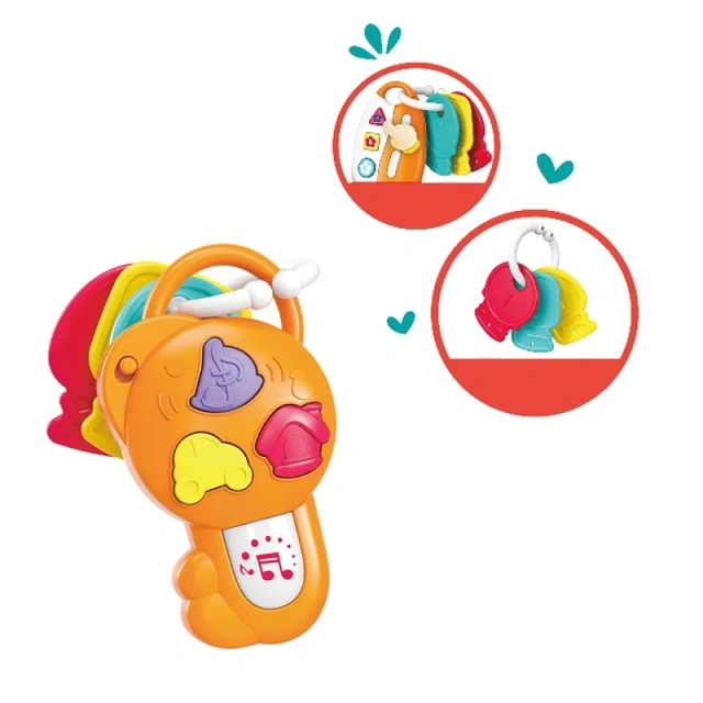 Interactive Light & Sound Baby Keys Toy – 3 Detachable Car Key Rings