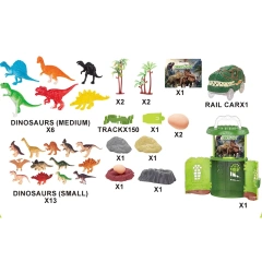 183PCS DIY Assembly Dinosaur Track Toy Set with Light Plastic Educational Track Toys for Children