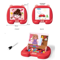 15PCS DIY Girl Dressing up Drawing Board Toy Plastic Educational 3 in 1 Magnetic Puzzle Board Toys for Children