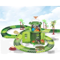 183PCS DIY Assembly Dinosaur Track Toy Set with Light Plastic Educational Track Toys for Children