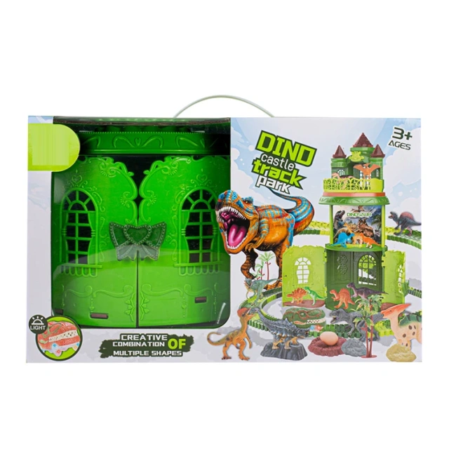 183PCS DIY Assembly Dinosaur Track Toy Set with Light Plastic Educational Track Toys for Children