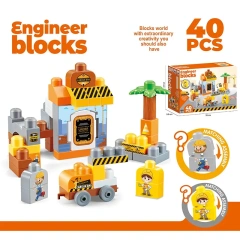 56PCS DIY Assembly Plastic Big Building Block Train Toys Education Block Toys for Children
