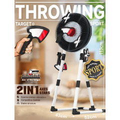 Kid Toy Axe-Throwing Game Set with Plastic Darts & Dartboard Target