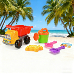 Large 5-piece Engineering Car Beach Toy for Kids Ages 5-7 Unisex Playing in Water and Sand