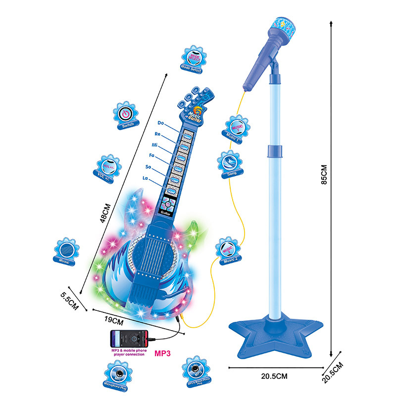 Battery Guitar & Mic Play Set – Best Educational Musical Toy for Kids