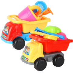Large 5-piece Engineering Car Beach Toy for Kids Ages 5-7 Unisex Playing in Water and Sand