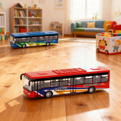 Die-Cast Pull-Back Mini Bus – Metal Educational Car Toy for Toddlers