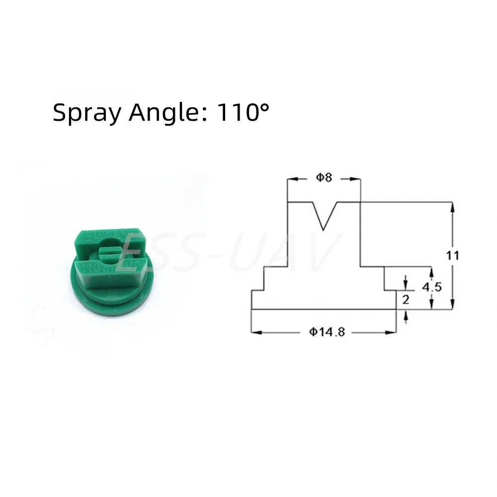 ESS-UAV Agricultural UAV 3.5L/min Brush Spray System Pump 12V Bulk Module 110deg 015 Fan Nozzle