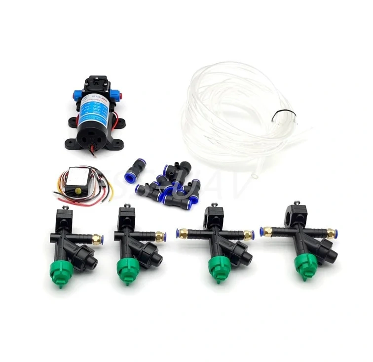 ESS-UAV Agricultural UAV 7L/min Brush Spray System Pump 12V Bulk Module 110deg 015 Fan Nozzle