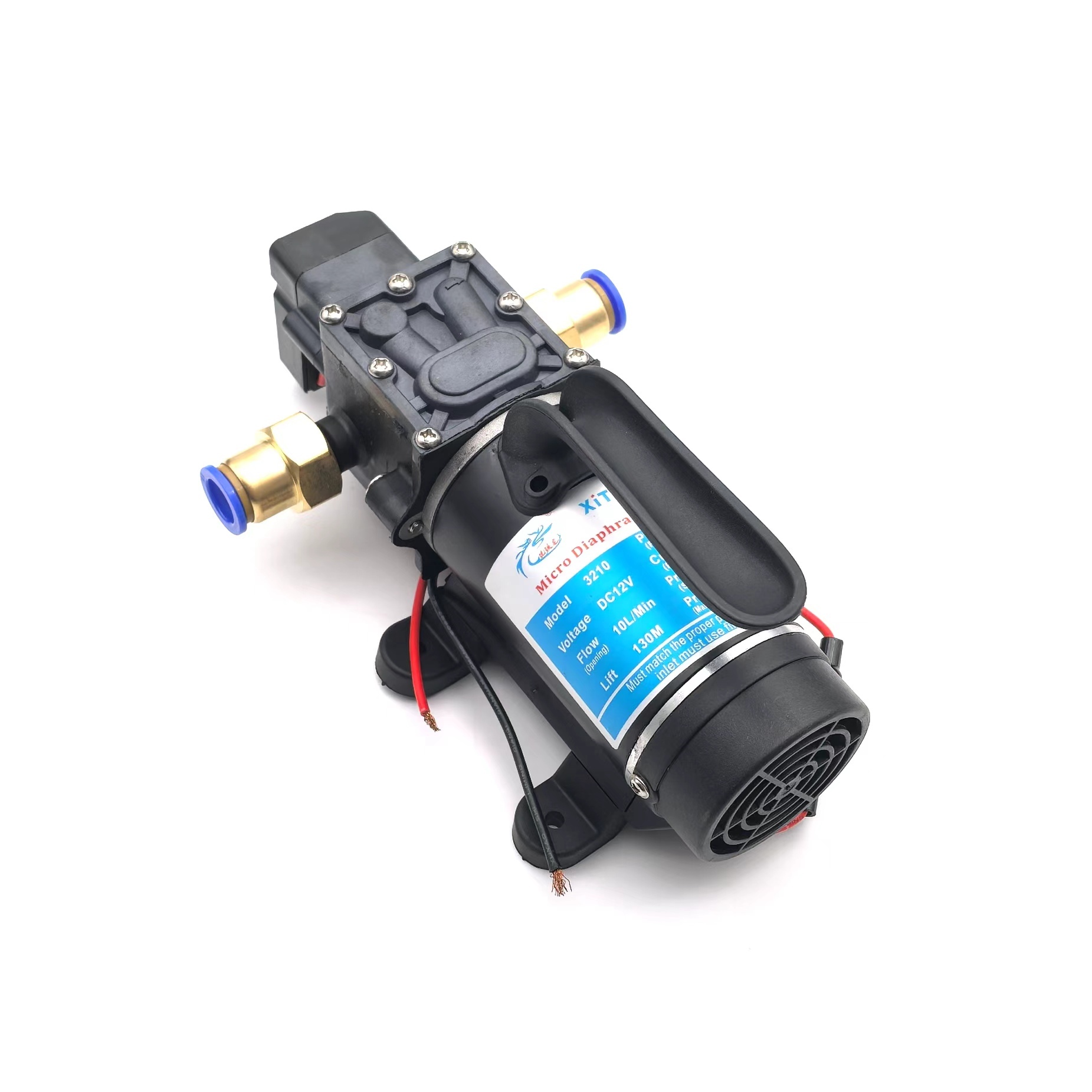 10L DC 12V 120W Brushed Water Pump Micro Electric Diaphragm for Agriculture Drone Spraying Trees Washing Car