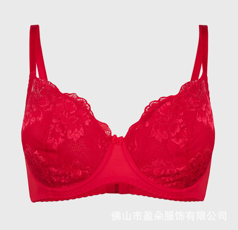 欧美大码蕾丝有钢圈聚拢文胸舒适透气夏季薄款