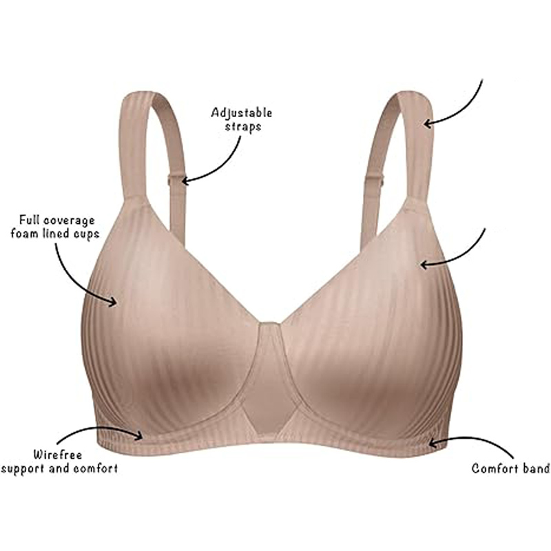 Custom Logo Plus Size Women's Bra Gathering Underwear For Big Cup Woman Adjustable Women's Bra