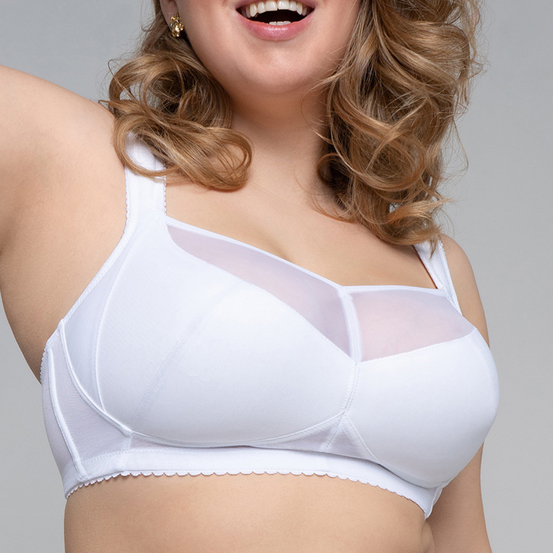 Wholesale Breathable Thin Brassiere Plus Size Women Underwear Wireless Bra Full Cup Comfort Soft Bra