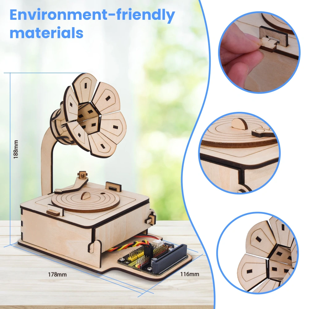 Kidsbits Keyestudio STEM Programming DIY Mini Light Controlled Phonograph Kit For Arduino ESP32 Coding Microbit DIY Starter Pack
