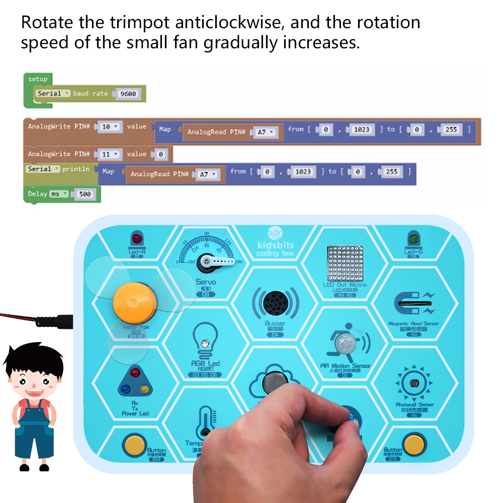 Kidsbits Multi-purpose Coding Box V1.0 Starter Kit  for Arudino STEM  Maker Education