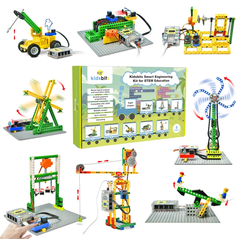 Kidsbits Smart Engineering Kit for Arduino Compatible With Lego Series Support Scratch Programming Study DIY Electronic Pack