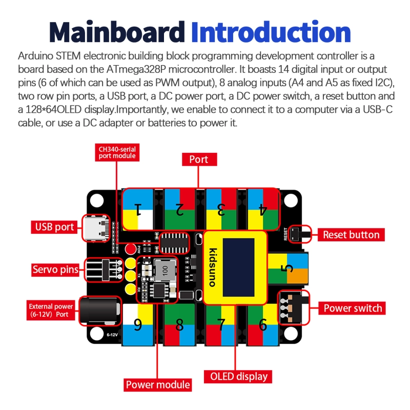 Kidsbits Smart Engineering Kit for Arduino Compatible With Lego Series Support Scratch Programming Study DIY Electronic Pack
