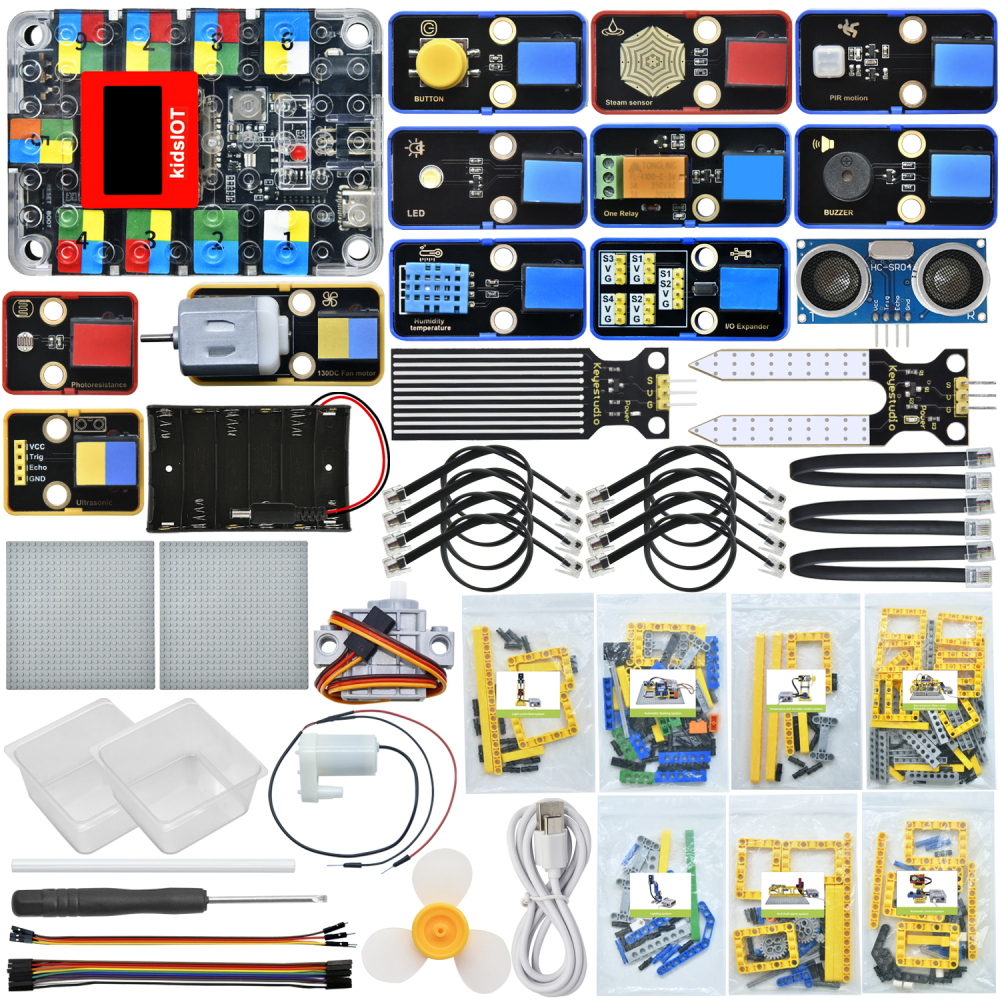 Kidsbits Smart Farm Kit For Arduino IOT Board Compatible With LEGO Support Graphical Programming Education Learning DIY Kit