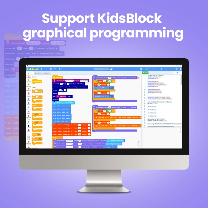 Kidsbits Smart Farm Kit For Arduino IOT Board Compatible With LEGO Support Graphical Programming Education Learning DIY Kit
