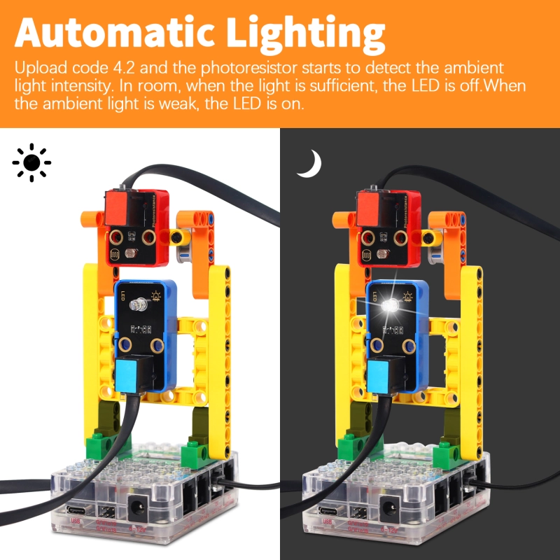 Kidsbits STEM Electronic DIY Pack Building Blocks Smart Binsite Sensor Kit For Arduino ESP32 Python Language Compatible Lego