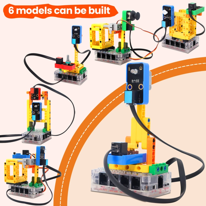 Kidsbits STEM Electronic DIY Pack Building Blocks Smart Binsite Sensor Kit For Arduino ESP32 Python Language Compatible Lego