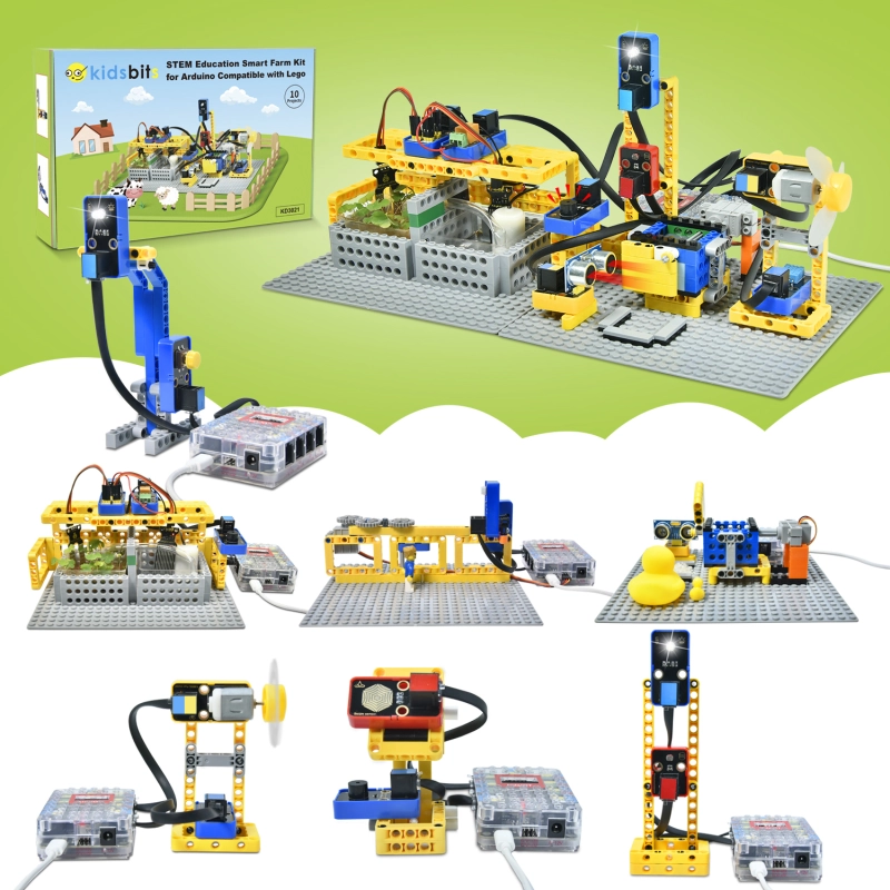 Kidsbits Smart Farm Kit For Arduino IOT Board Compatible With LEGO Support Graphical Programming Education Learning DIY Kit