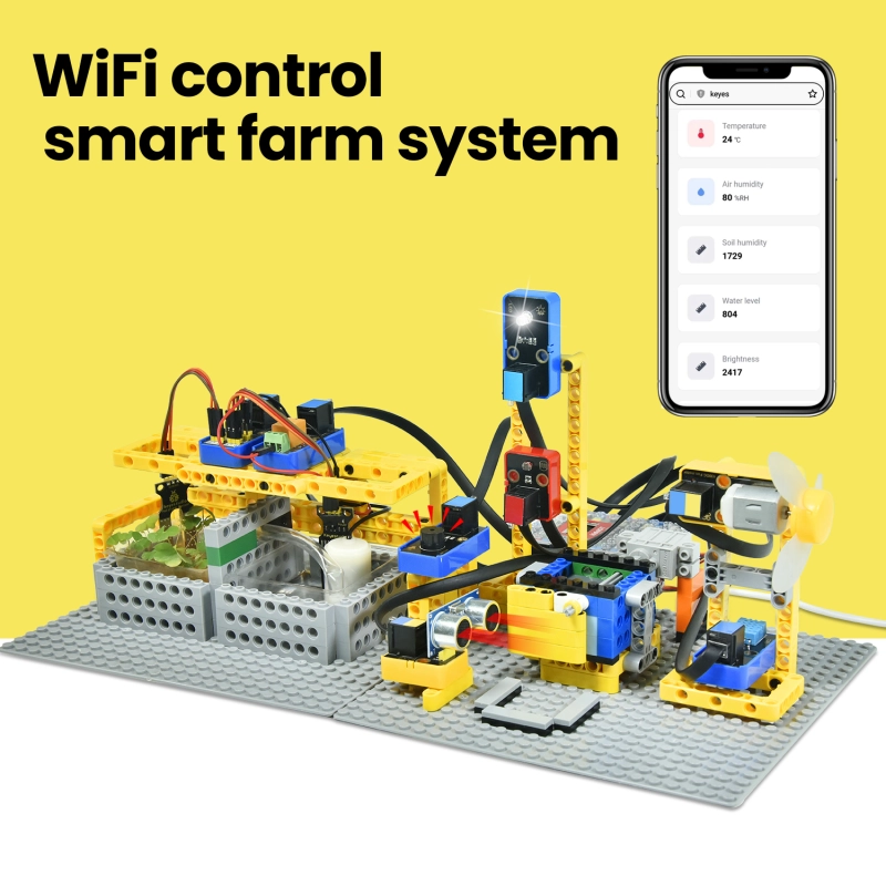 Kidsbits Smart Farm Kit For Arduino IOT Board Compatible With LEGO Support Graphical Programming Education Learning DIY Kit