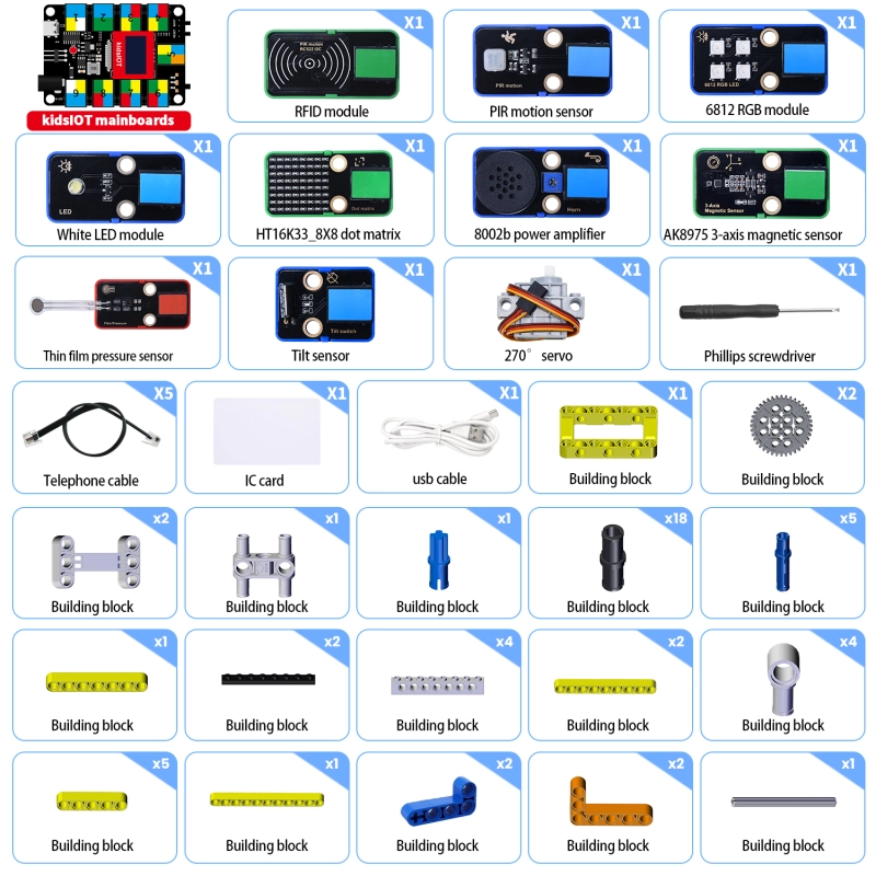 Kidsbits Smart Safe House Kit For ESP32 With Building Blocks Compatible Lego