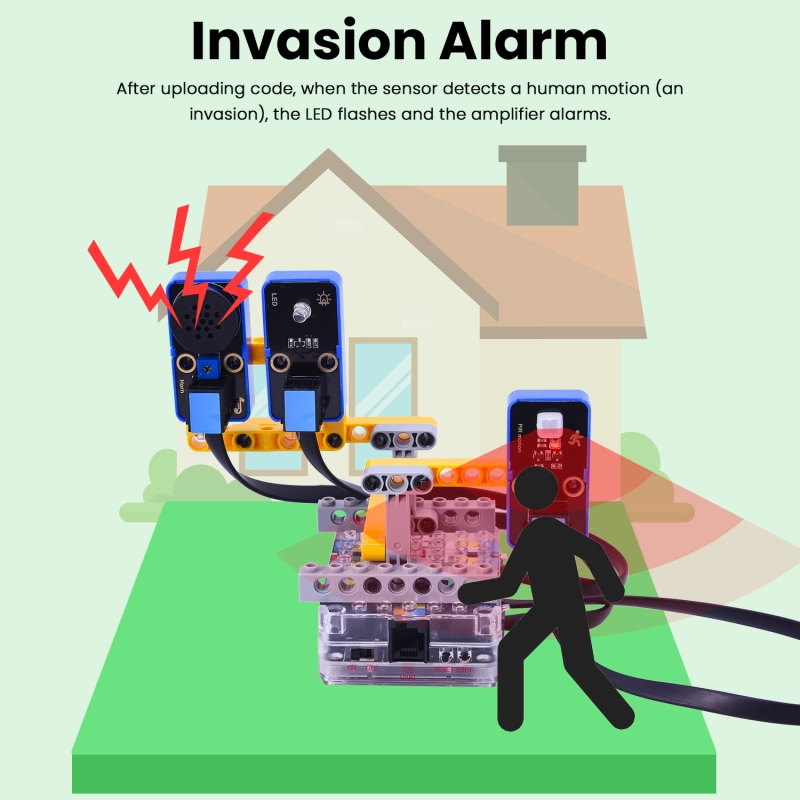 Kidsbits Smart Safe House Kit For ESP32 With Building Blocks Compatible Lego