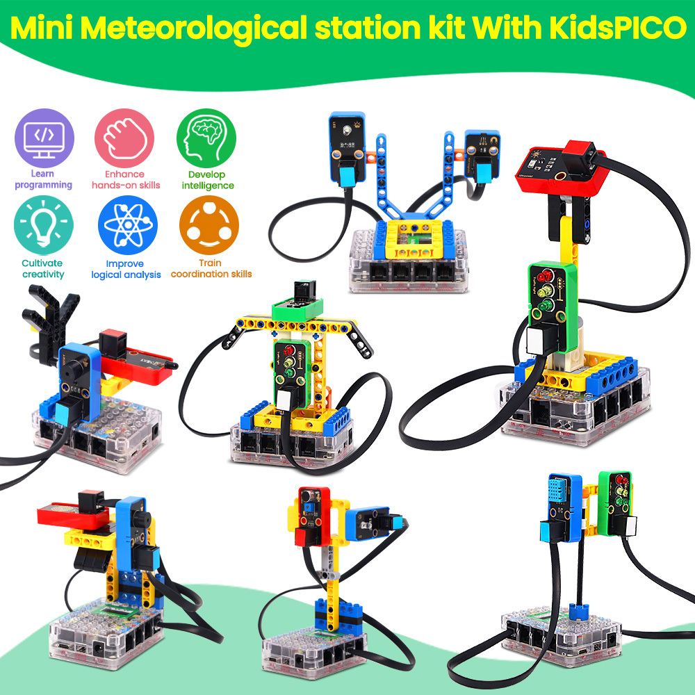 Kidsbits STEM  Mini Meteorological Station Kit With KisPICO  For Raspberry Pico Python Study