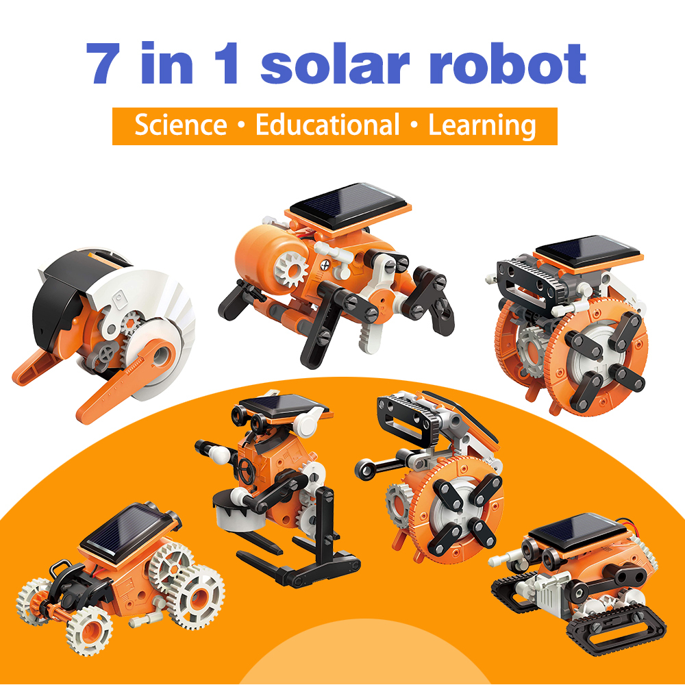 Kidsbits DIY Puzzle Self-Assembly Science Educational Learning 7 In 1 Solar Robot Toy Kit