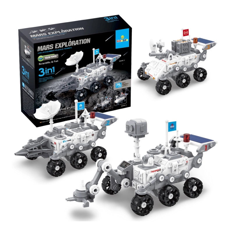 DIY Assembly 3-in-1 Solar Mars Exploration Equipment Scientific Physics Experiment Solar Car System Toy For Kids